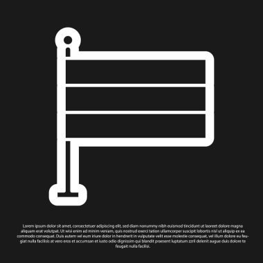 Siyah arkaplanda Siyah Ulusal Almanya bayrağı ikonu izole edildi. Vektör İllüstrasyonu