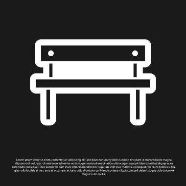 Siyah arkaplanda izole edilmiş Black Bench simgesi. Vektör İllüstrasyonu