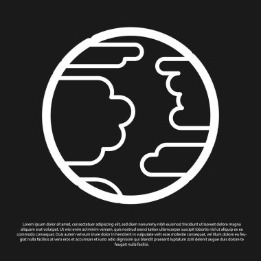 Siyah Merkür Gezegeni simgesi siyah arkaplanda izole edildi. Vektör İllüstrasyonu