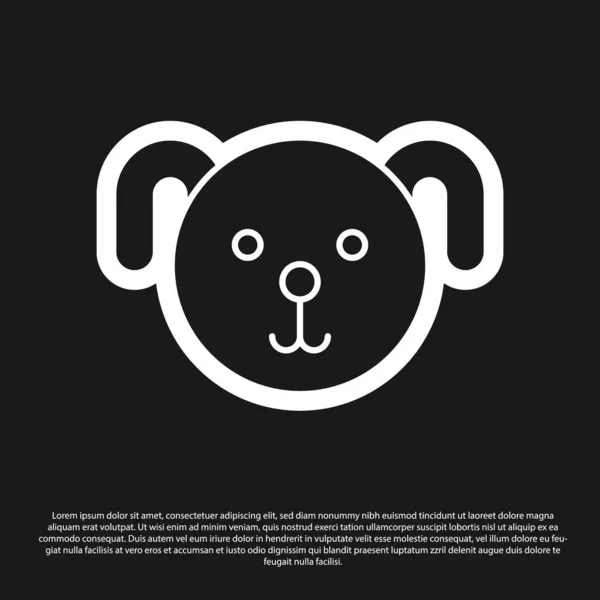 Black Dog zodiac sign icon isolated on black background. Astrological horoscope collection. Vector Illustration — 스톡 벡터