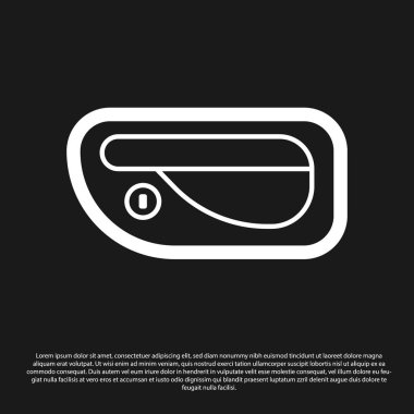 Siyah arka planda siyah araba kapı kolu simgesi var. Vektör İllüstrasyonu