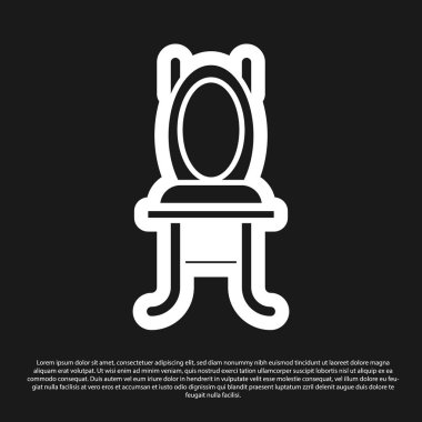 Siyah arka planda siyah sandalye simgesi izole edildi. Vektör İllüstrasyonu