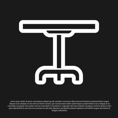 Siyah arkaplanda siyah yuvarlak masa simgesi izole edildi. Vektör İllüstrasyonu