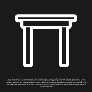 Siyah arkaplanda siyah tahta masa simgesi var. Vektör İllüstrasyonu