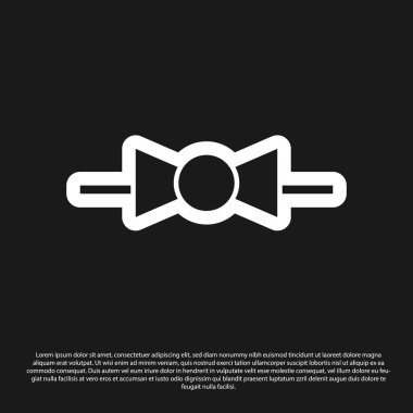 Siyah arka planda siyah papyon simgesi izole edildi. Vektör İllüstrasyonu