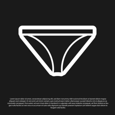 Siyah erkek iç çamaşırı simgesi siyah arkaplanda izole edilmiş. Erkek iç çamaşırı. Vektör İllüstrasyonu