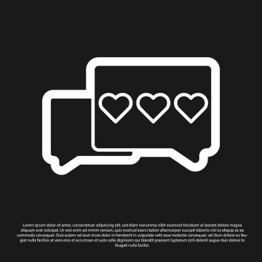 Siyah arka planda izole edilmiş Siyah Beğen ve kalp simgesi. Karşı Bildirim Simgesi. Takipçi Insta. Vektör İllüstrasyonu