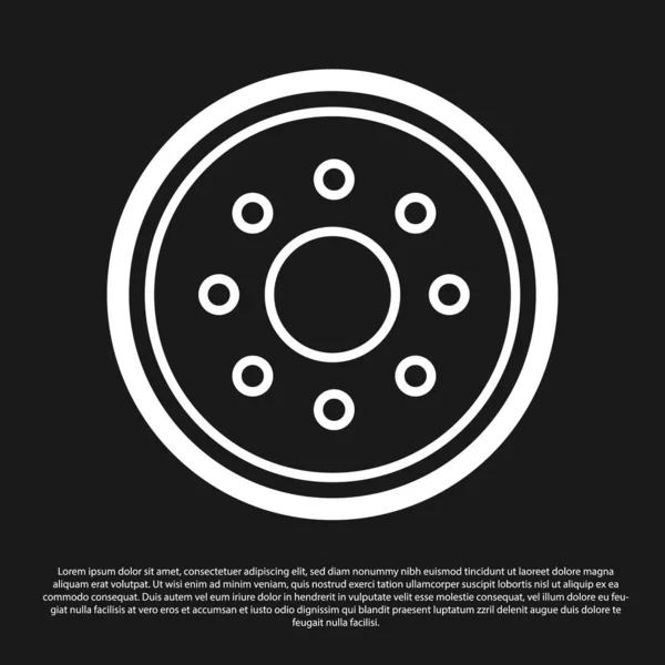 Schwarzes rundes Holzschild-Symbol isoliert auf schwarzem Hintergrund. Sicherheit, Sicherheit, Schutz, Privatsphäre, Wachkonzept. Vektorillustration — Stockvektor