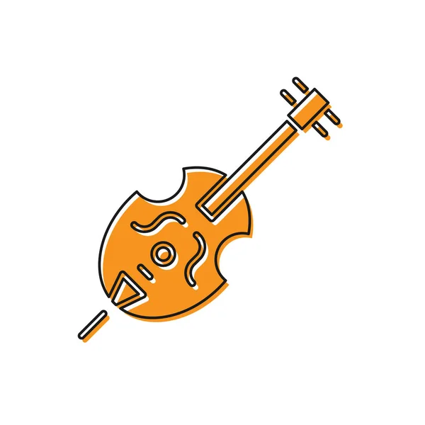 Icône Violon orange isolée sur fond blanc. Instrument de musique. Illustration vectorielle — Image vectorielle