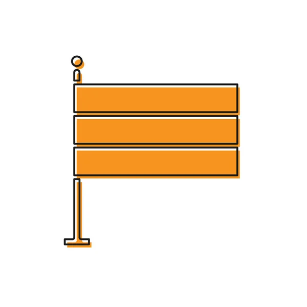 Ícone de bandeira laranja da Alemanha Nacional isolado no fundo branco. Ilustração vetorial — Vetor de Stock
