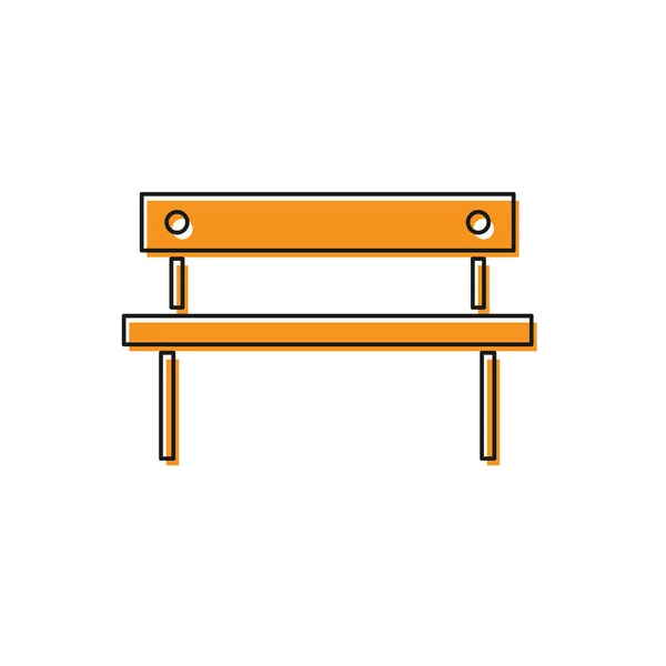 Orange Bench icon isolated on white background. Vector Illustration — 스톡 벡터