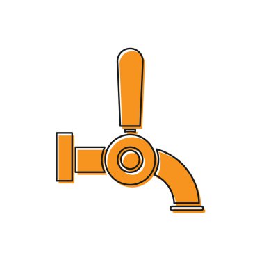 Beyaz arkaplanda turuncu bira ikonu izole edildi. Vektör İllüstrasyonu