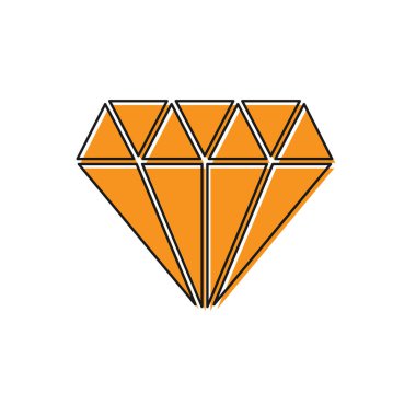Turuncu Elmas simgesi beyaz arkaplanda izole edildi. Mücevher sembolü. Mücevher taşı. Vektör İllüstrasyonu
