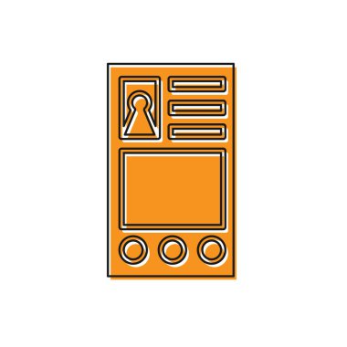 Turuncu Hesap Ekran Simgesi Oluştur beyaz arkaplanda izole edildi. Vektör İllüstrasyonu