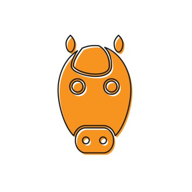 Beyaz arka planda turuncu at burcu simgesi izole edildi. Astrolojik yıldız falı koleksiyonu. Vektör İllüstrasyonu