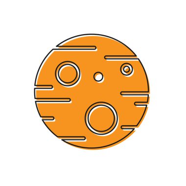 Turuncu Gezegen Mars simgesi beyaz arkaplanda izole edildi. Vektör İllüstrasyonu