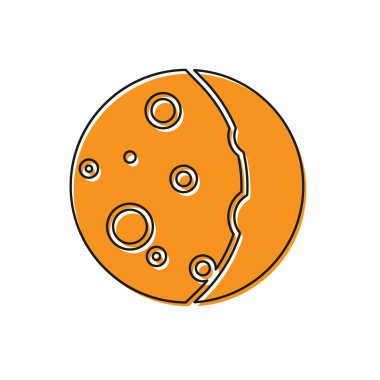 Turuncu Eclipse güneş simgesi beyaz arka plan üzerinde izole. Tam bir sonar tutulması. Vektör İllüstrasyonu