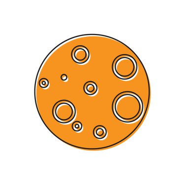 Turuncu Ay simgesi beyaz arkaplanda izole edildi. Vektör İllüstrasyonu