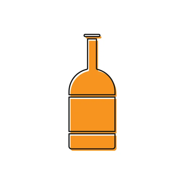 Icona bottiglia di birra arancione isolata su sfondo bianco. Illustrazione vettoriale — Vettoriale Stock