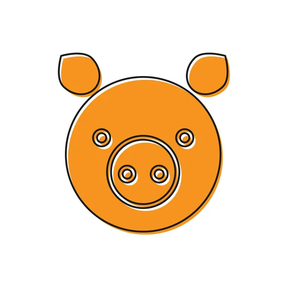 Icône signe du zodiaque Orange Pig isolé sur fond blanc. Collection d'horoscope astrologique. Illustration vectorielle — Image vectorielle