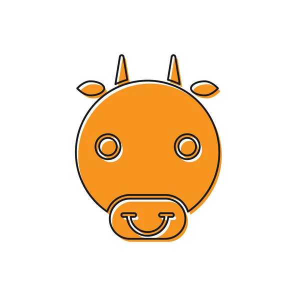 Signo zodiacal de Orange Ox aislado sobre fondo blanco. Colección de horóscopos astrológicos. Ilustración vectorial — Vector de stock