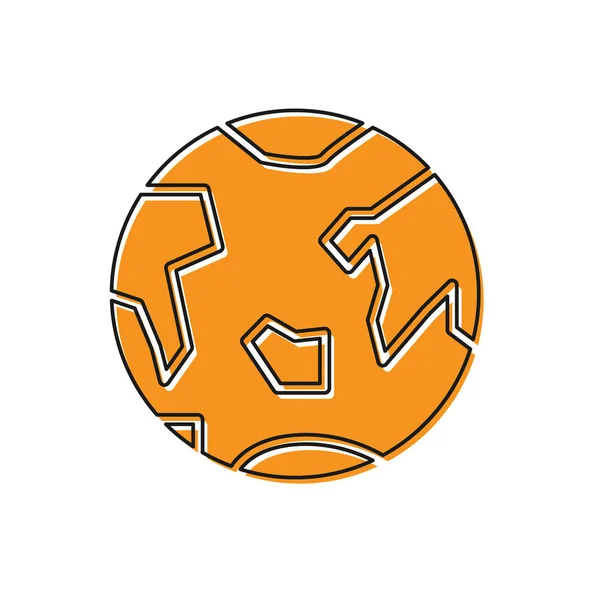 Ícone Orange Planet Earth isolado no fundo branco. Ilustração vetorial —  Vetores de Stock