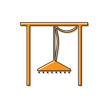 Turuncu Otomatik sulama sprinkler simgesi beyaz arka plan üzerinde izole. Sulama ekipmanları. Bahçe elementi. Sprey tabanca simgesi. Vektör İllüstrasyonu