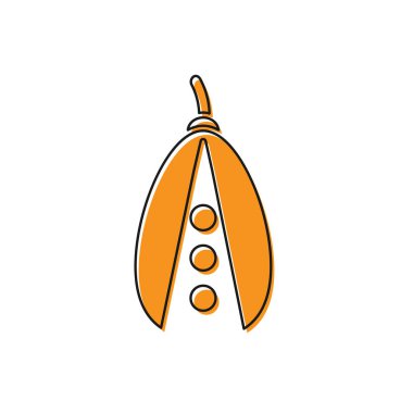Beyaz arka planda izole edilmiş turuncu fasulye ikonu. Vektör İllüstrasyonu