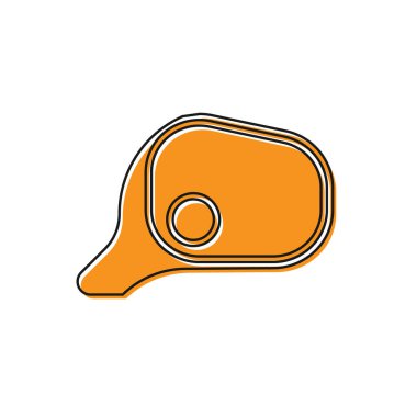 Beyaz arka planda izole edilmiş turuncu araba ayna ikonu. Vektör İllüstrasyonu