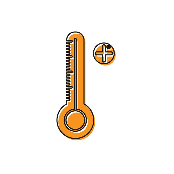 Orange Medical digital thermometer for medical examination icon isolated on white background. Vector Illustration — Stock Vector