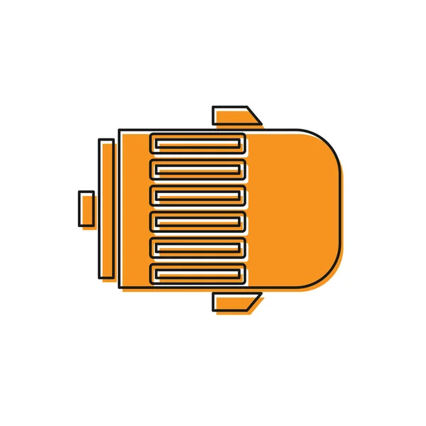 Orange Electric engine icon isolated on white background. Car alternator. Vector Illustration — 스톡 벡터