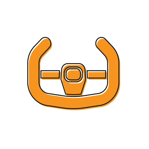 Ікона керма Orange Sport ізольована на білому тлі. Ікона автомобільного колеса. Векторний приклад — стоковий вектор