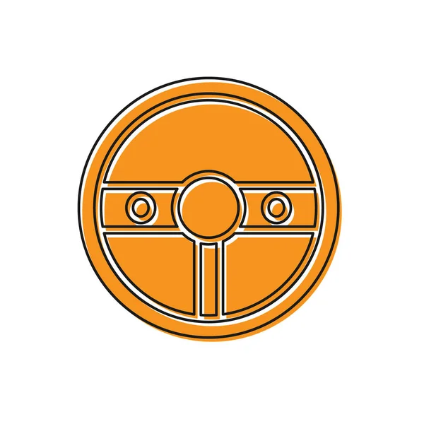 Orange Steering wheel icon isolated on white background. Car wheel icon. Vector Illustration — Stock Vector