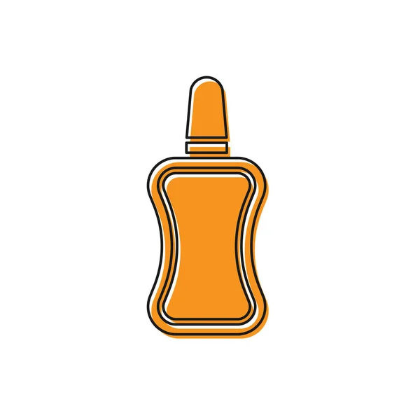 Oranje Nagellak fles pictogram geïsoleerd op witte achtergrond. Vector Illustratie — Stockvector