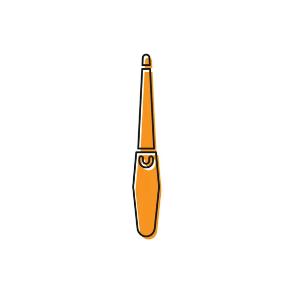 Ícone de arquivo de unha laranja isolado no fundo branco. Ferramenta de manicure. Ilustração vetorial —  Vetores de Stock
