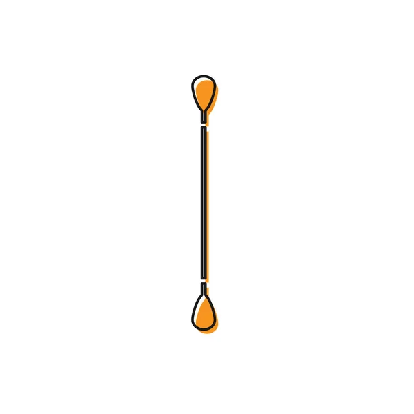 Coton orange écouvillon pour les oreilles icône isolée sur fond blanc. Illustration vectorielle — Image vectorielle