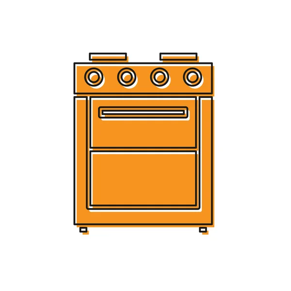 Оранжевая печь значок изолирован на белом фоне. Знак печи газа плиты. Векторная миграция — стоковый вектор