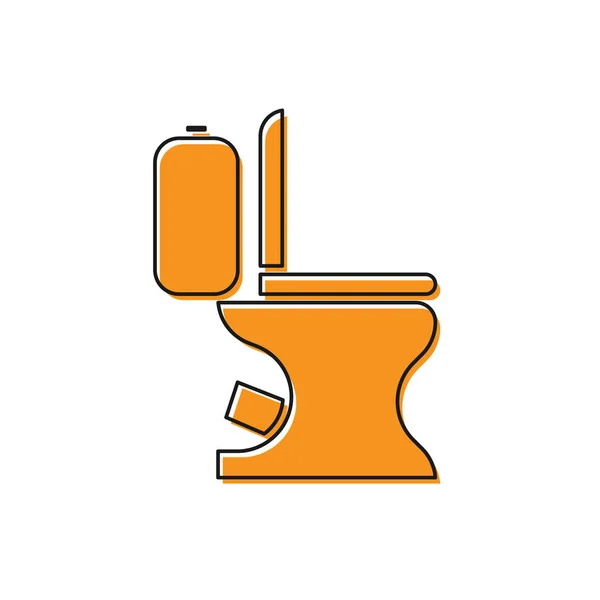 Icône de cuvette de toilette orange isolé sur fond blanc. Illustration vectorielle — Image vectorielle