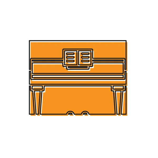 Ikon piano Orange Grand diisolasi pada latar belakang putih. Alat musik. Ilustrasi Vektor - Stok Vektor
