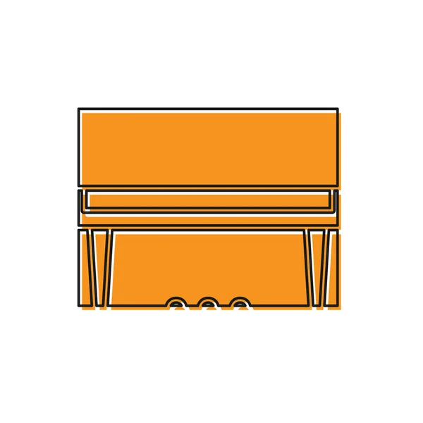 Orange Grand piano icon isolated on white background. Musical instrument. Vector Illustration — 스톡 벡터