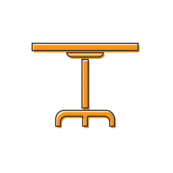 Icono de mesa redonda naranja aislado sobre fondo blanco. Ilustración vectorial — Archivo Imágenes Vectoriales