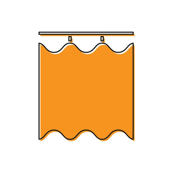 Oranje Gordijnen pictogram geïsoleerd op witte achtergrond. Vector Illustratie — Stockvector