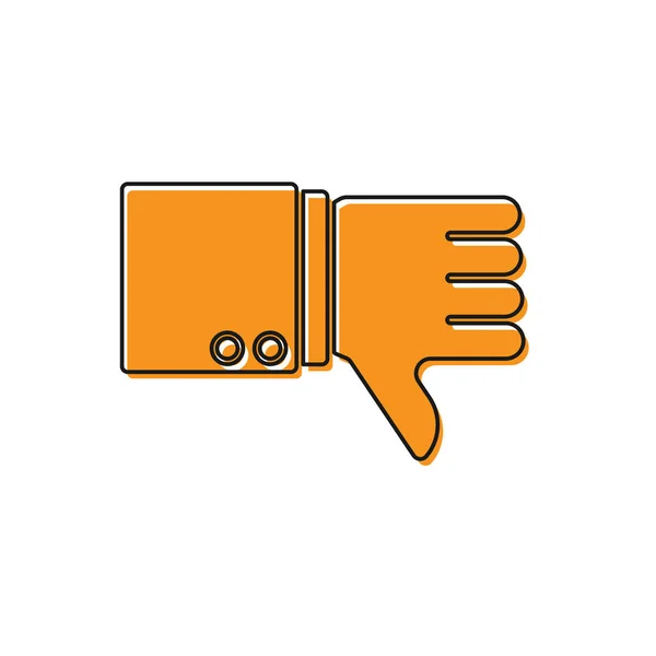 Icono de desagrado naranja aislado sobre fondo blanco. Ilustración vectorial — Vector de stock