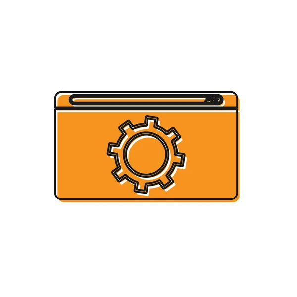 Orange Setting icon isolated on white background. Adjusting, service, maintenance, repair, fixing. Vector Illustration — Stock Vector