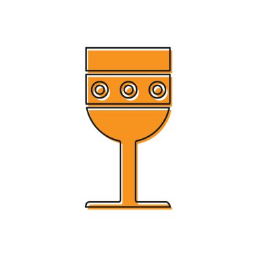 Turuncu Ortaçağ kadeh ikonu beyaz arkaplanda izole edilmiş. Vektör İllüstrasyonu