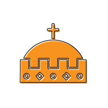 Turuncu Kral simgesi beyaz arkaplanda izole edildi. Vektör İllüstrasyonu