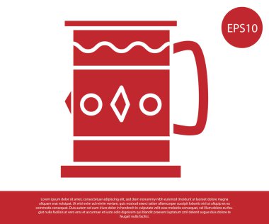 Beyaz arka planda kırmızı tahta sabıka simgesi izole edildi. Vektör İllüstrasyonu