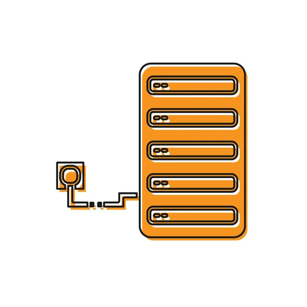 Ikona Orange Server odizolowana na białym tle. Regulacja aplikacji, koncepcja usługi, opcje ustawień, konserwacja, naprawa, naprawa. Ilustracja wektora — Wektor stockowy