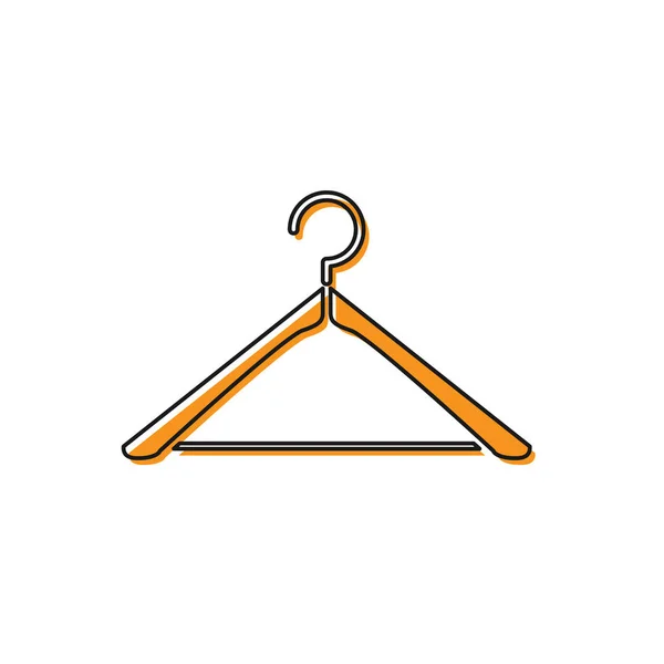 Orange Hanger wardrobe icon isolated on white background. Cloakroom icon. Clothes service symbol. Laundry hanger sign. Vector Illustration — Stock Vector