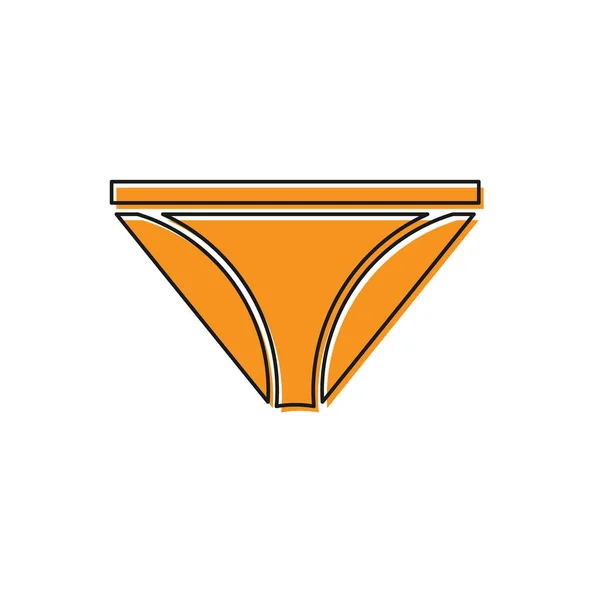 Orange Men underpants icon isolated on white background. Man underwear. Vector Illustration — Stock Vector